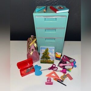 Our Generation School Accessories with Cabinet